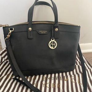 Henri Bendel West 57th Black Leather satchel